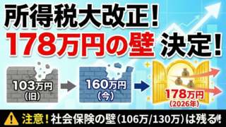 2025-2026年 所得税大改正:ついに「178万円の壁」へ!