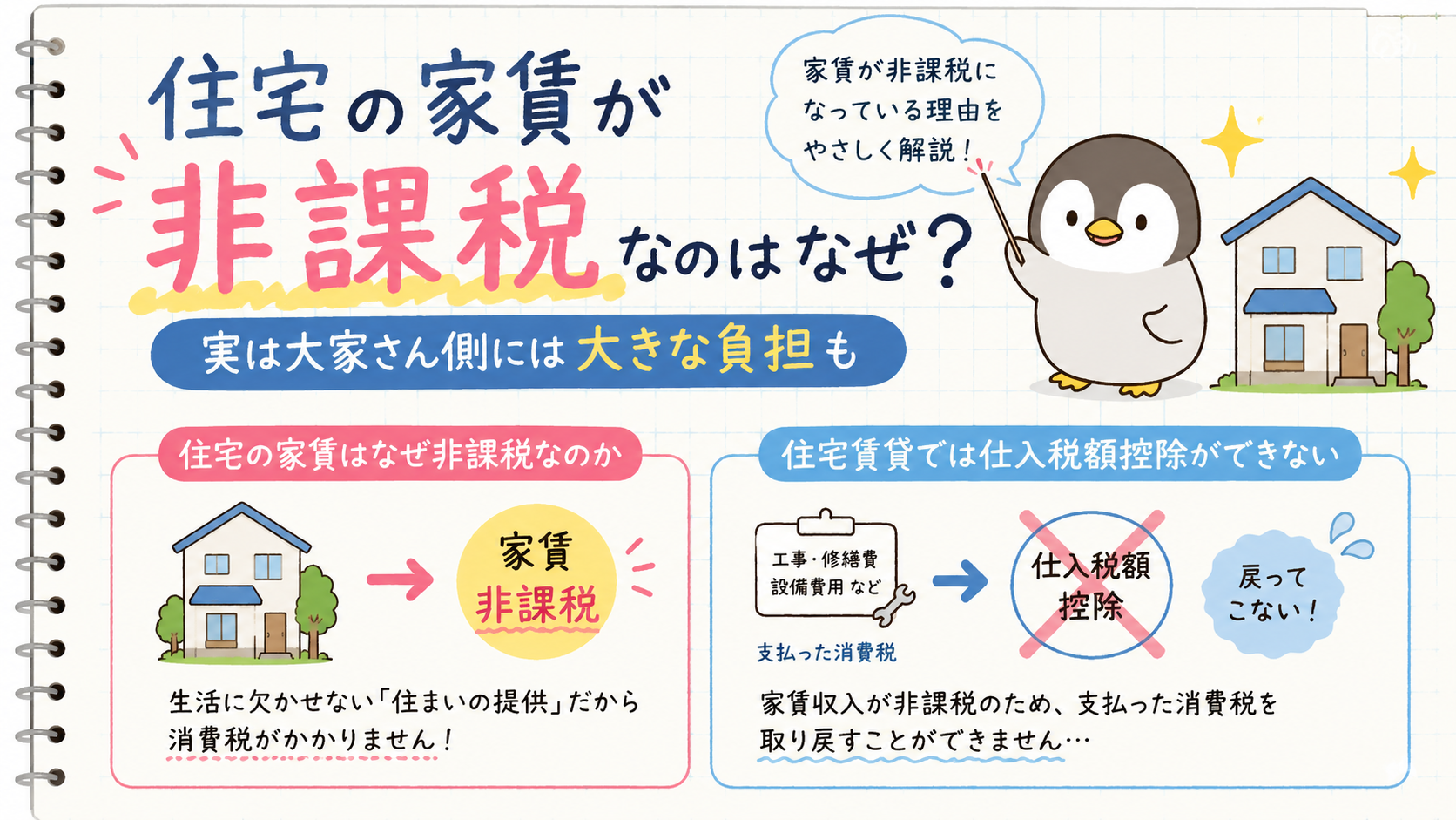 住宅の家賃が非課税なのはなぜ？実は大家さん側には大きな負担も